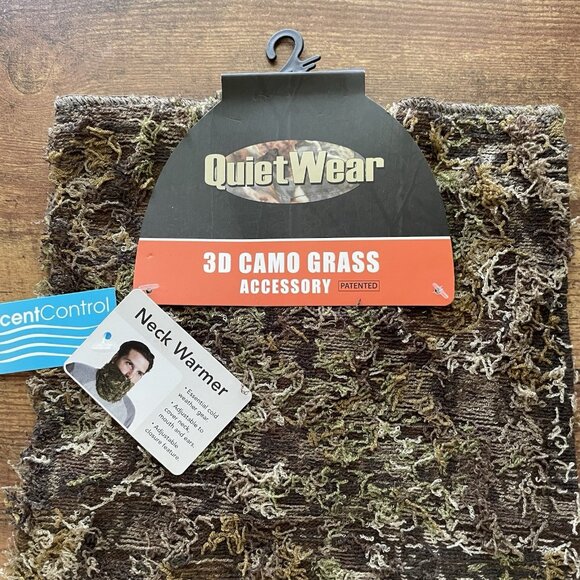 QuietWear 3D Camo Grass Neck Warmer Hunting Reversible One Size OS - Picture 2 of 7